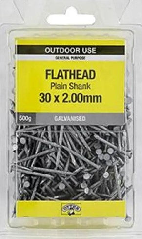 FLATHEAD NAILS PLAIN SHANK OTTER [Size:30mm x 2.0mm]