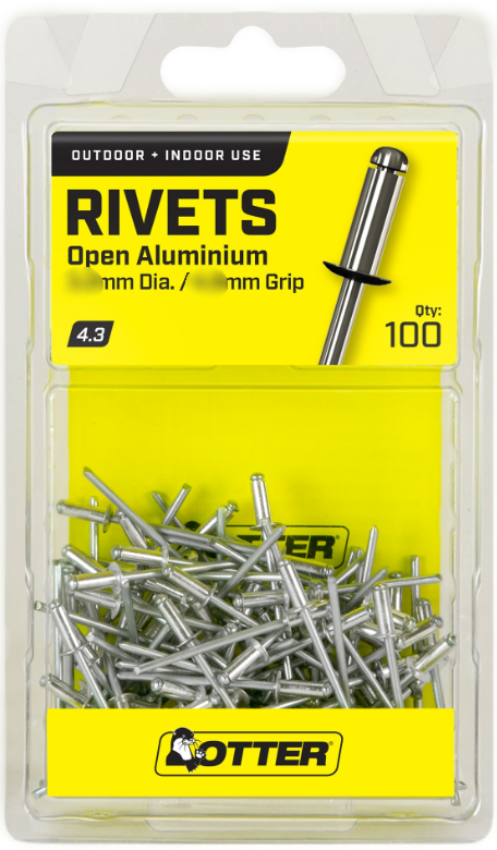 RIVETS OPEN ALUMINUM 100 PACK [Size:3.20mm x 3.20mm]
