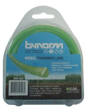 LINE TRIMMER ROUND BYNORM GREEN 2.00MM [Size:15 Metres Approx]