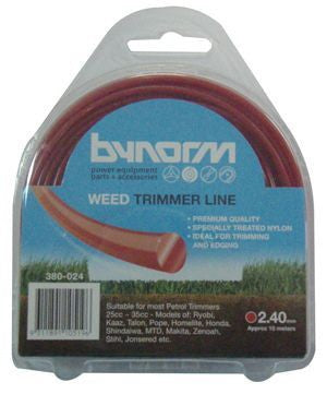 LINE TRIMMER ROUND BYNORM RED 2.40MM [Size:15 Metres Approx]