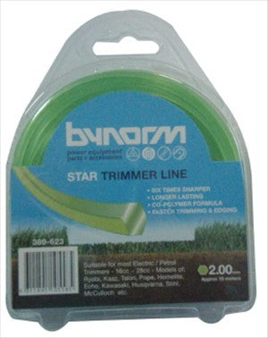 LINE TRIMMER STAR BYNORM GREEN  2.00MM [Size:15 Metres Approx]