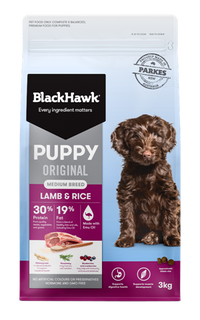 BLACKHAWK PUPPY MEDIUM BREED LAMB & RICE [Size:10kg]