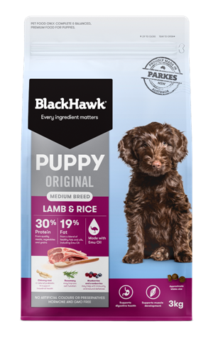BLACKHAWK PUPPY MEDIUM BREED LAMB & RICE [Size:10kg]