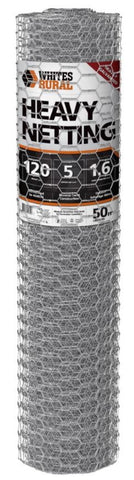 NETTING HEAVY DUTY BOUNDARY WHITES [Size:120/5/1.6 x 50 Metres]