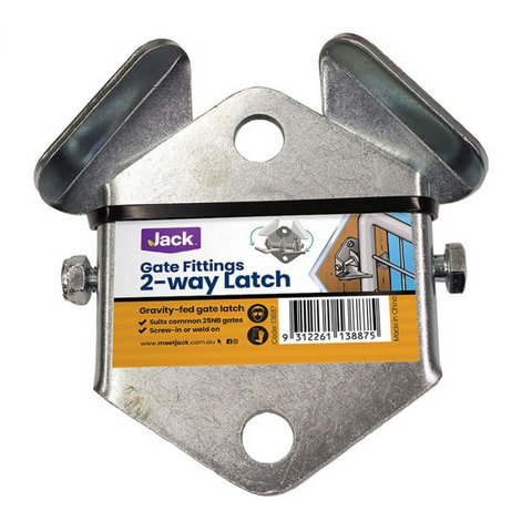 GATE FITTING 2-WAY LATCH WHITES WIRE