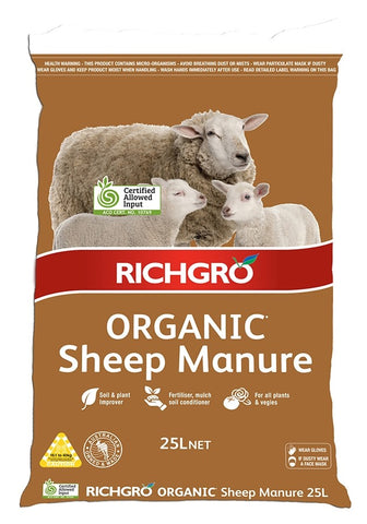 MANURE SHEEP ORGANIC RICHGRO 25LTR