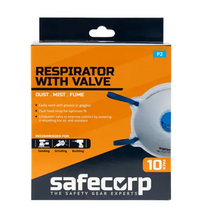 MASK DISPOSABLE RESPIRATOR P2 VALVE 10-PACK