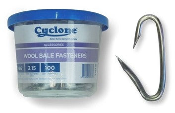 WOOL BALE FASTENERS CYCLONE 100PK 