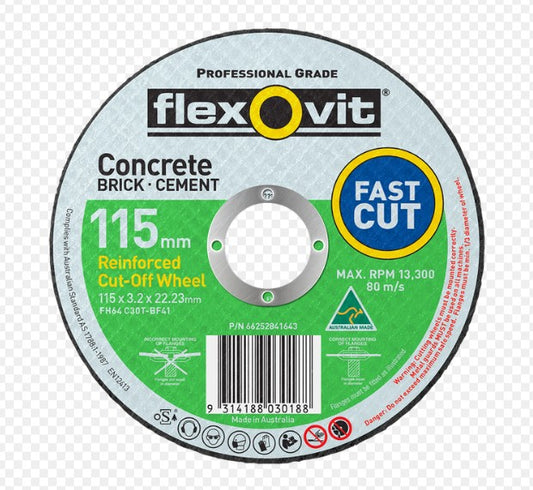 WHEEL MASONRY FAST CUTTING FLEXOVIT 115 X 3.2 X 22.23