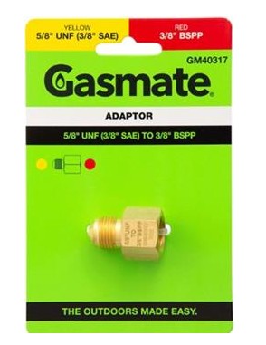 GAS HOSE ADAPTOR 3/8 SAE TO 3/8 GASMATE 68