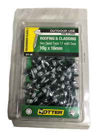 ROOFING & CLADDING SCREWS TIMBER HEX HEAD TYPE 17 PACK 50 [Size:10G x 16mm]