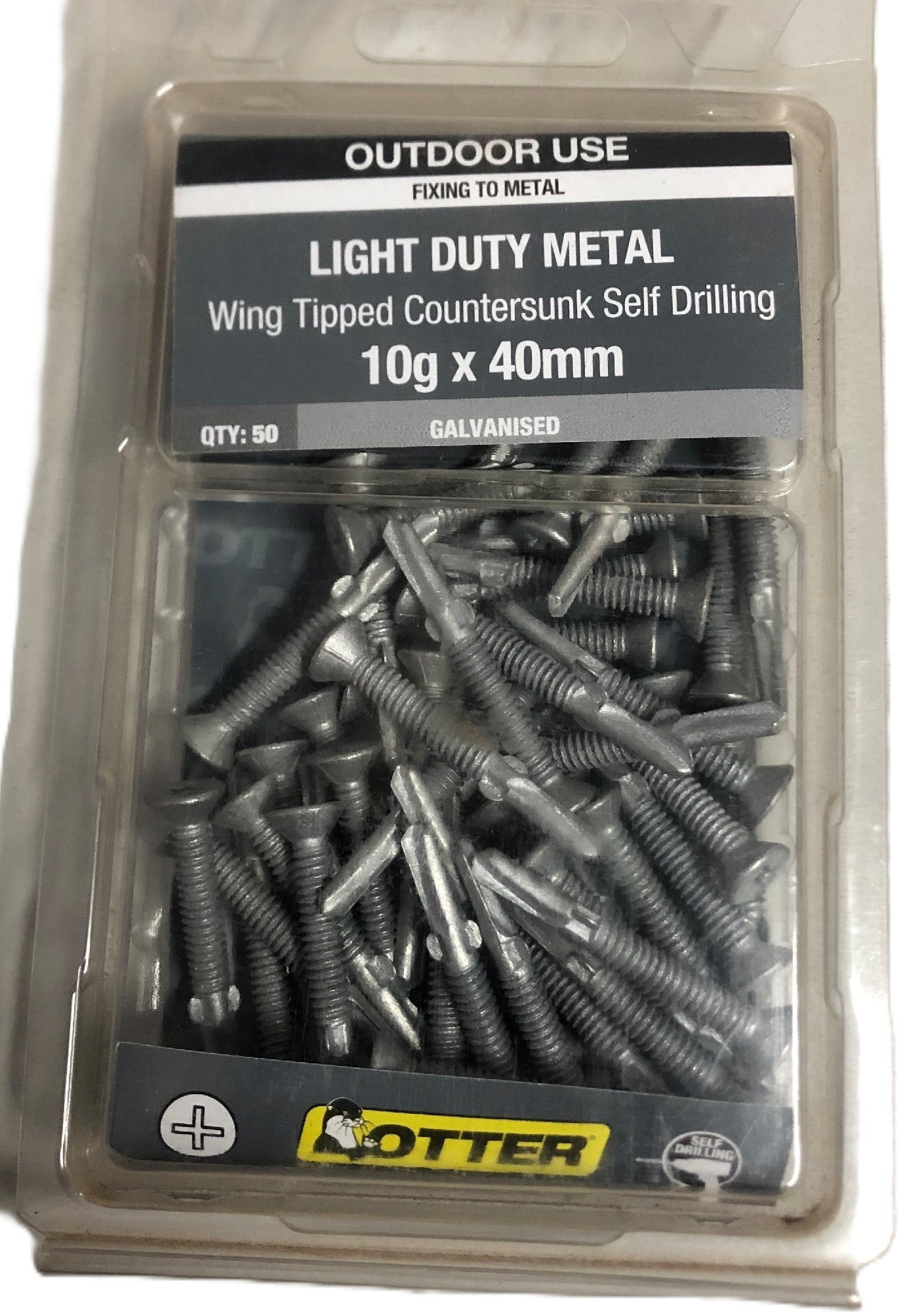 LIGHT DUTY METAL WING TIP SELF DRILL SCREWS OTTER [Size:10g x 40mm]