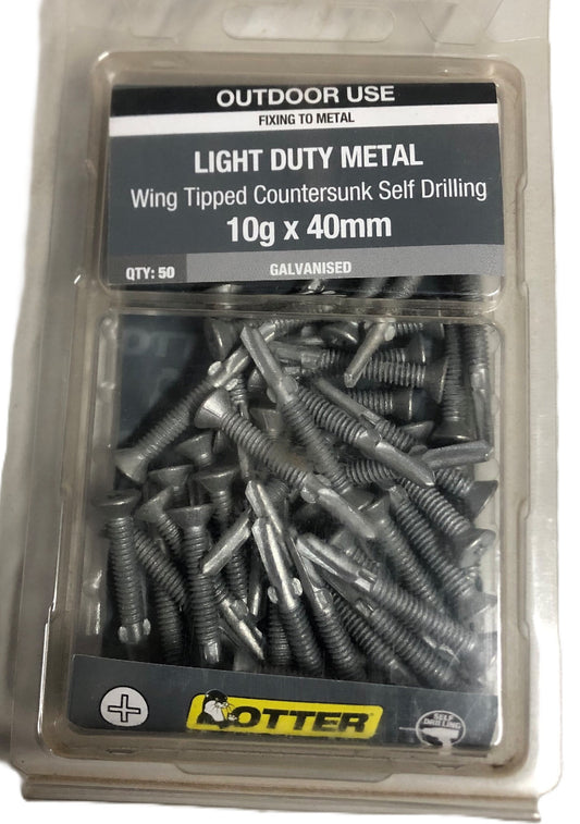 LIGHT DUTY METAL WING TIP SELF DRILL SCREWS OTTER [Size:10g x 40mm]