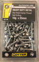 HEAVY DUTY METAL SCREWS HEX HEAD COURSE GALV OTTER 50 PACK [Size:10G x 25mm]
