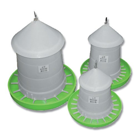 FEEDER POULTRY WITH LID [Size:3kg Clr:White/Green]