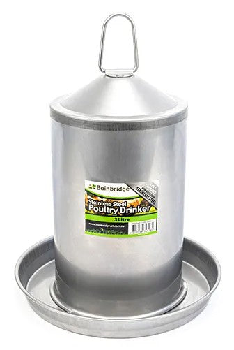 POULTRY DRINKER STAINLESS STEEL [Size:3 LTR]