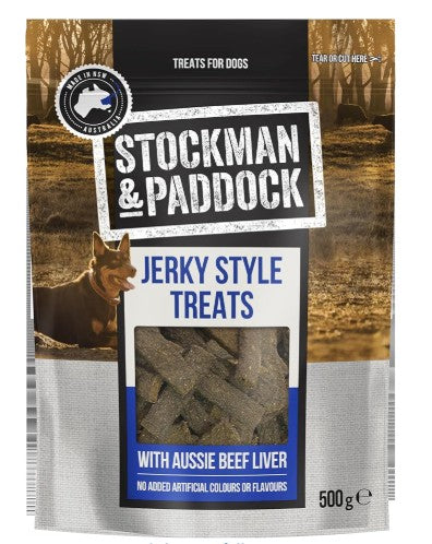 STOCKMAN & PADDOCK AUSSIE BEEF LIVER JERKY 500GM