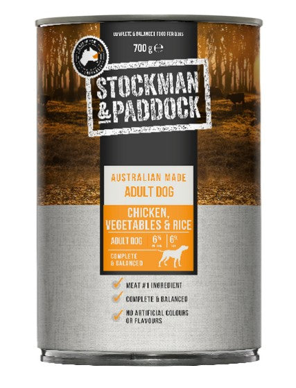 STOCKMAN & PADDOCK CHICKEN, VEGETABLES & RICE 12 X 700GRMS