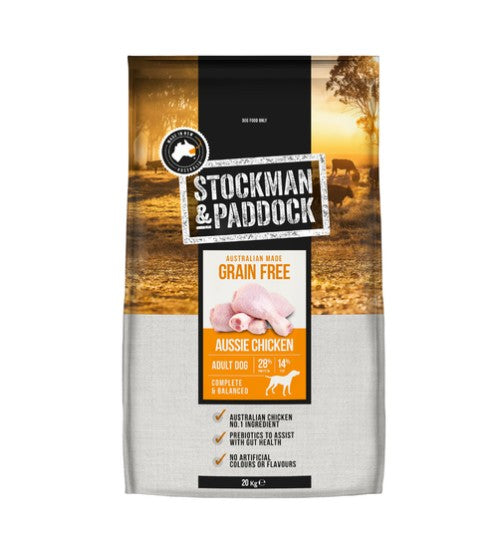 STOCKMAN & PADDOCK GRAIN FREE CHICKEN DOG BISCUITS 20KG