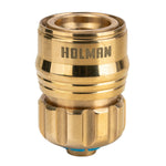 HOSE CONNECTOR BRASS GRIP 'N' LOCK HOLMAN [Size:12mm]