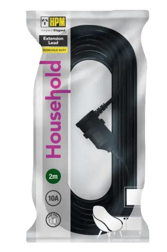EXTENSION LEAD BLACK 2M HPM