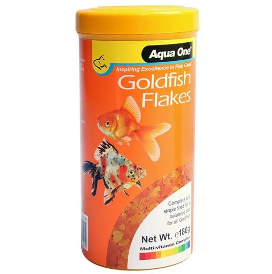 GOLDFISH FOOD FLAKES AQUA ONE [Size:180grms]