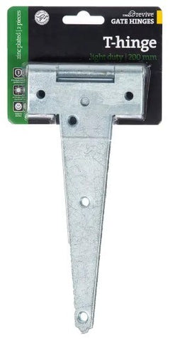 GATE T-HINGE ZINC PLATED 2 PACK 200MM