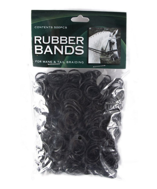 MANE BRAID RUBBER BANDS SHOWMASTER - 500 PACK [Clr:Black]