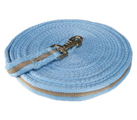 LUNGE LEAD SOFT TUBULAR SHOWMASTER 8MTRS [Clr:Baby Blue / Beige]