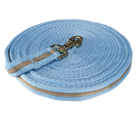 LUNGE LEAD SOFT TUBULAR SHOWMASTER 8MTRS [Clr:Baby Blue / Beige]