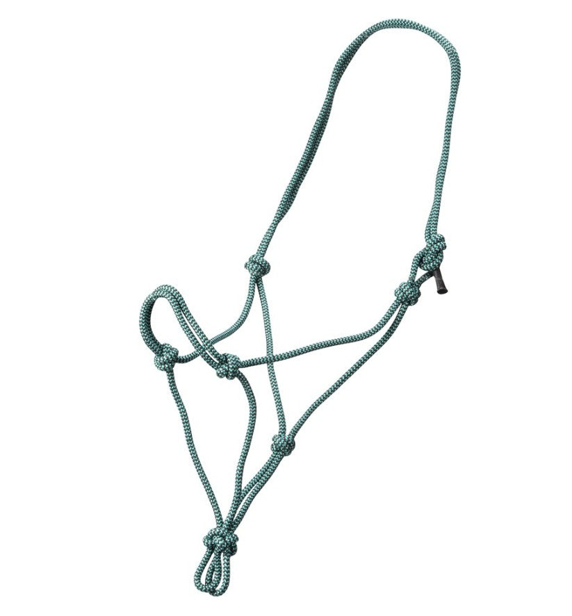 HALTER KNOTTED ROPE TEXAS-TACK [Clr:Blue / Gold]