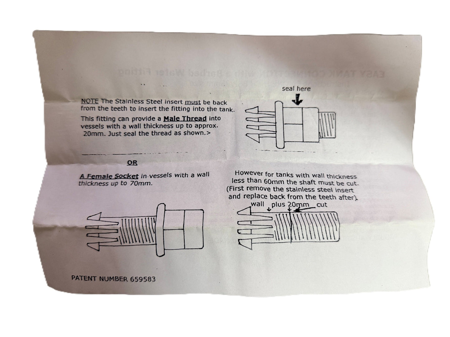 TANK FITTING BARBED GUYCO [Size:1"]