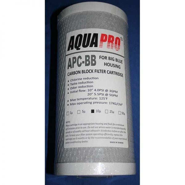FILTER CARBON BLOCK CARTRIDGE AQUA PRO 10 MICRON [Size:10" x 4.5"]