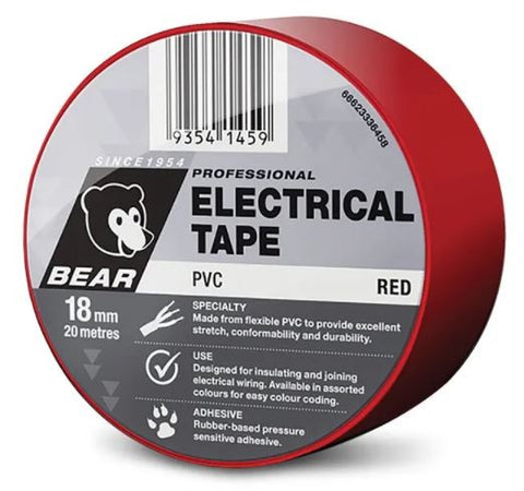 TAPE ELECTRICAL 18MM X 20M [Clr:Red]