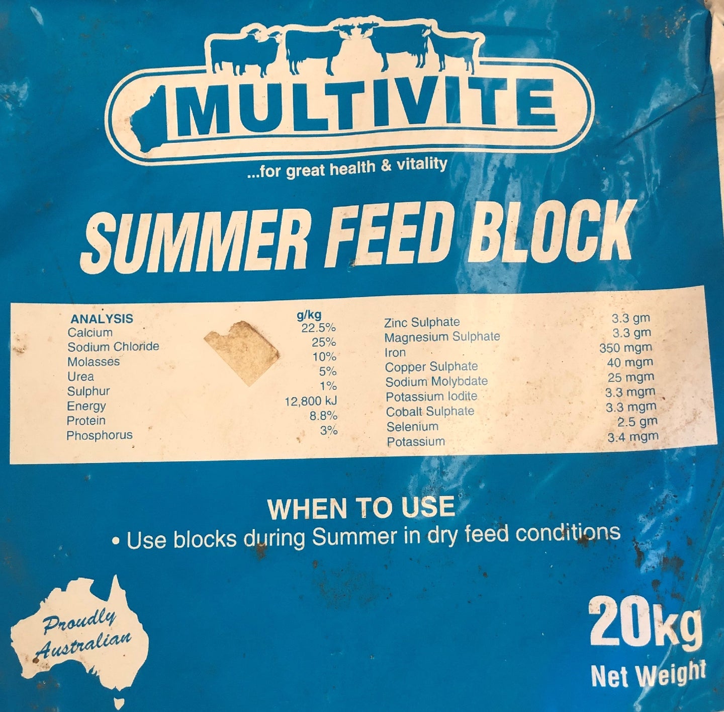 MULTIVITE SUMMER FEED BLOCK BLUE 20KG – Gidge Rural