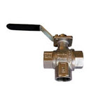 BALL VALVE BRASS 3 WAY T PORT RGD 2" WITHOUT HANDLE