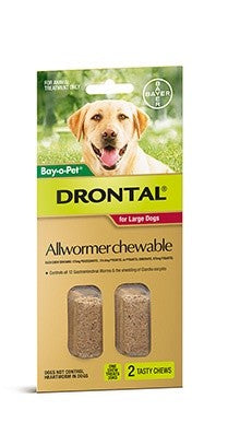 DRONTAL ALLWORMER LARGE DOGS CHEW BAYER 2PK