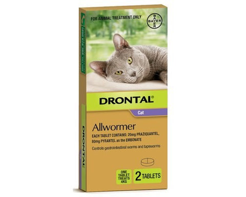 DRONTAL ALLWORMER CAT UP TO 4KG BAYER 2 PACK