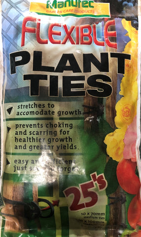 PLANT TIES FLEXIBLE MANUTEC PACK OF 25