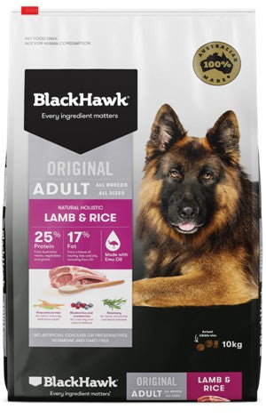 BLACKHAWK DOG LAMB AND RICE
