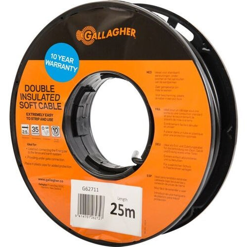 CABLE DOUBLE INSULATED SOFT BLACK GALLAGHER