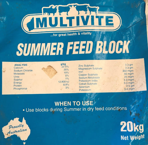 MULTIVITE SUMMER FEED BLOCK BLUE 20KG